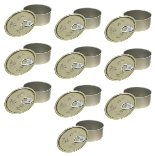 IMIKEYA 10St Büchsen kann Thunfisch Teeaufbewahrung aus Weißblech Thunfisch in Dosen Bonbongläser mit Deckel Kuchen Dose lagercontainer Blechdose Kerzendosen Eisen Silver
