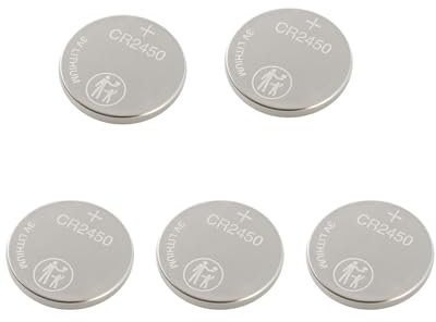 Knopfzelle CR2450, 3 V, 2 Stück, ideal für Uhren, Taschenrechner und tragbare elektronische Geräte