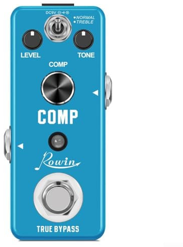 For Rowin Guitar Compressor Pedal with Analog Compression and True Bypass for Enhanced Guitar Sound
