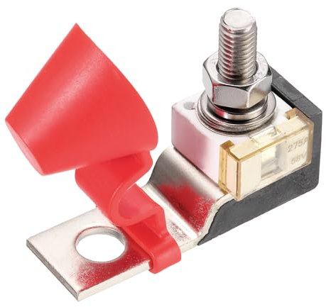 Sourcing Map Silver 275A 58V DC Marine Rated Terminal Fuse with Holder, for Automobile, Ship, Boat, RV Circuits