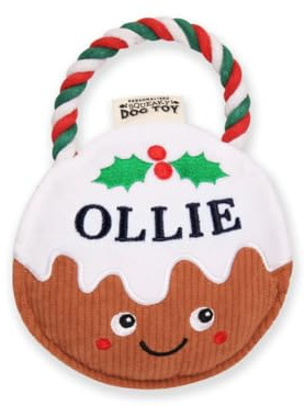 History & Heraldry Personalised Christmas Pudding Dog Toy (Ollie)