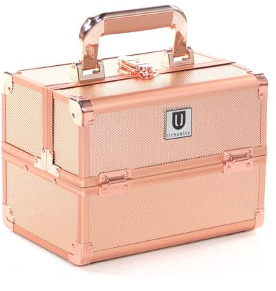 Rose Gold Makeup Case Vanity Beauty Box Pink Hair Nails Storage Hard Case Bag