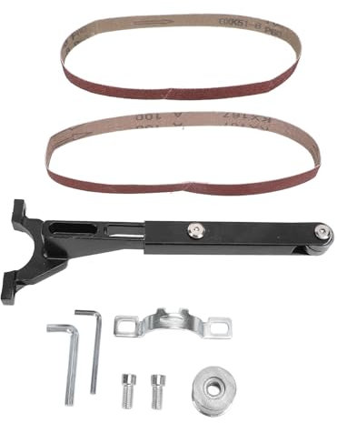 Gavigain Winkelschleifer-Bandschleifer-Aufsatzsatz, schnelle Umrüstung, leises Schleifen, stabiler Edelstahl, für Holz, Metall, Edelstahl, Heimwerker und Profis