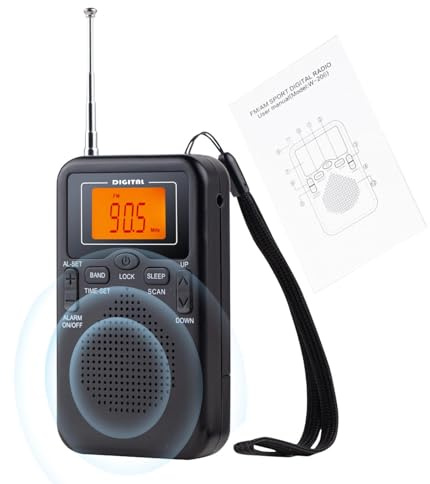 Radio De Emergencia Portátil | Radio Transistores Pequeña Am FM, Mini Radios De Bols Am FM Radios Reloj Estéreo con Batería De Transistor, Mejor Recepción, Pantalla LCD Digital
