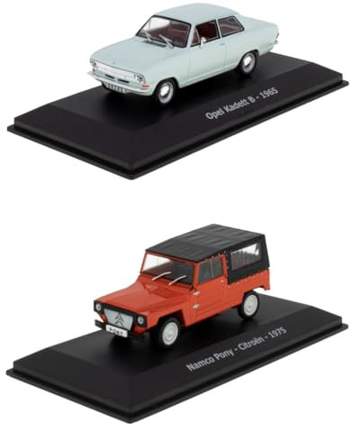 OPO 10 - Set mit 2 Miniaturautos 1/43 kompatibel mit Opel Kadett B + Citroën FAF Pony Namco - LCC6