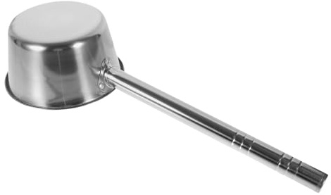 Louche à Long Manche en Acier Inoxydable Argentée pour Soupe et Eau | Louche 90ml, Conception Ergonomique Intégrée, Cantines et Restaurants