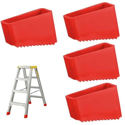 4 Pièces Couvre-Pieds d'Echelle en Caoutchouc, Embout 50x20 MM Patin Escabeau Universel,Embout Escabeau Universel en Caoutchouc,Patin Echelle Antidérapants pour Échelle Télescopiques et Escabeaux