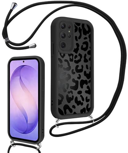 Xylota Coque avec Cordon pour Google Pixel 7 Pro 5G, Aesthetic Etui avec Réglable Collier Silicone Corde Protection Bumper Case avec Motif, Antichoc Housse pour Google Pixel 7 Pro 5G 6,7'',Léopard