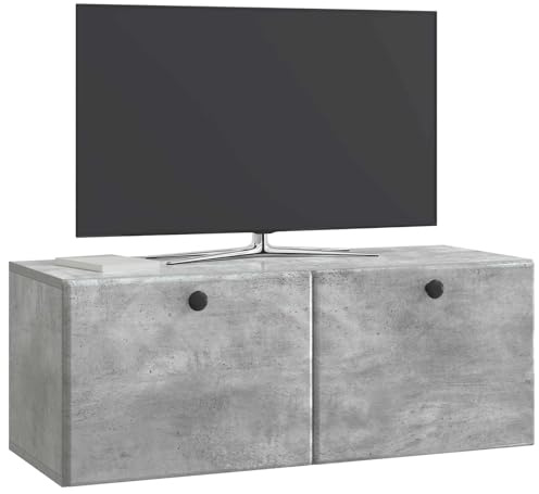 vidaXL Wandmontierter TV-Schrank 78,5 x 31 x 30 cm Betongrau, Wohnzimmeraufbewahrung, moderner Schrank, Wand-TV-Ständer, rechteckiges Design, viel Platz, praktische Möbel