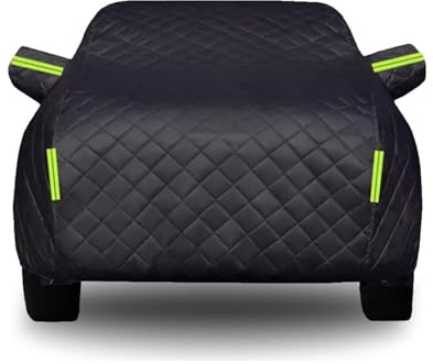 Bâche Voiture Anti-Grêle pour Peugeot Expert Traveller(2016-2023)4959*1920*1890mm,Housse Voiture Extérieur Imperméable 210D avec Coton Épais,Bache Auto Complète Personnalisée,pour Toutes Saisons(Noir)