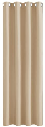 PONY DANCE Gardinen Kinderzimmer Türvorhang 1 Stück H 210 x B 132 cm Blickdichte Vorhänge mit Ösen Thermovorhang Curtain Verdunkelungsvorhang Wohnzimmer, Biscotti Beige