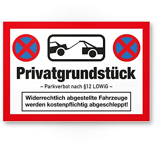 Terrain parkverbot Pancarte Privée (Rouge 30 x 20 CM) plaque signalétique parking Privé freihalten Stationnement interdit Parking Bouclier contre les faux Parker injustement abgestellte véhicules