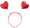 Oblique Unique® Herz Haarreifen mit 2 Herzen in Rot und Glitzereffekt als Fasching Karneval Motto Party Kostüm Accessoire