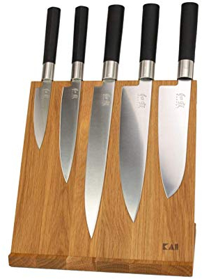 Kai Wasabi Black 67-W18 Lot de 5 couteaux Kai ultra tranchants + bloc à couteaux Kai