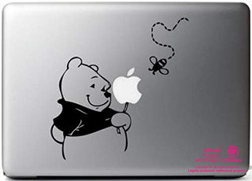 Artstickers. 15 17 Laptop Sticker - Winnie The Pooh Design - Sticker for MacBook Pro Air Mac Laptop - Black - Spilart Gift - Registered Trademark