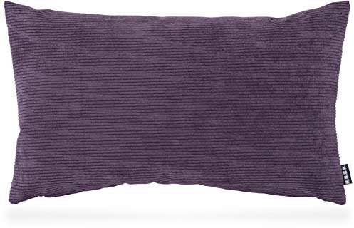 H.O.C.K. Cord Wave Kissen inkl. Füllung Kissen Dekokissen Zierkissen in verschiedenen Größen Herbst/Winter (50x30cm, lila - aubergine)