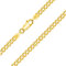 PLANETYS - Flache Panzerkette Diamantiert 925 Sterling Silber 18K Vergoldet Kette - Halskette - 3.3 mm Breite Längen 65 cm