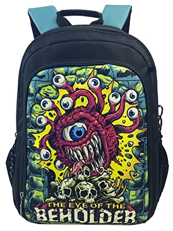 Dragons and Dungeons- Rucksack, Schulrucksack, Trolley aufsetzbar, Schulbedarf, Rucksack, Schwarz, Unisex, Offizielles Produkt (CyP Brands)