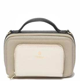 FURLA Camelia Mini Crossbody Marmo c + Marshmallow + Nero