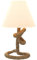 HOMCOM Lámpara de Mesa LED Lámpara de Mesita de Noche con Base de Metal Cuerda de Lino y Pantalla de Tela Bombilla E27 de Max.40W Luces de Blanco Cálido para Dormitorio Ø28x45,5cm Marrón y Beige