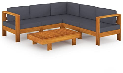 Festnight Gartenlounge Outdoor Holz Ecklounge Sofa Balkon Lounge Gartenmöbel Set Loungemöbel Terrasse Garten Lounge Set Ecksofa Balkonmöbel Gartensofa L Form Sitzgarnitur Gartengarnitur