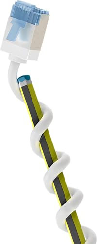 goobay – Cable CAT 6A delgado/Cable de red RJ45 CAT 6A ultraflexible U/FTP CU/Cable Ethernet con conectores cortos / 10 Gbit/s LSZH, protección contra dobladuras/blanco, 0.5m, 74328