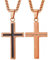 U7 Religiöse Kette Herren Kreuz Anhänger Christen Kette für Männer Kette Herren Edelstahl Halskette Kruzifix Kette mit Gravur Latin Kreuzkette mit Schwarz Emaille Personalisiert Modeschmuck für Opa