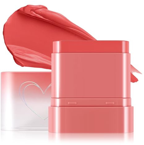 Boobeen Cream Blush for Cheeks, Multi-Use Makeup Blush Stick Waterproof Long Lasting Rouge Stick for Eyes Lips and Cheek, Soft Thin Blush Stick for Flushed and Dewy Look