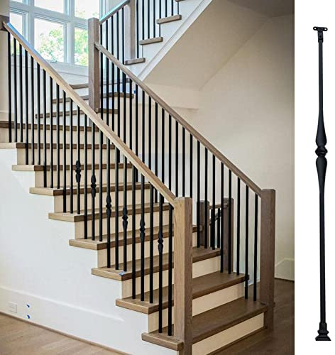 Balustres d'escalier carrés noirs de style européen de 50,8 à 178,8 cm extra hauts pour terrasse, balustrade, bois, extérieur, porche, jardin, piscine, balcon