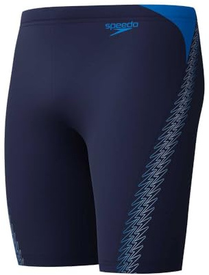 Speedo Herren Hyperboom Splice Jammer Schwimmhose | Schnelltrocknend | Training | Fitness | Chlorbeständig Lagoon Blue/Celeste 38