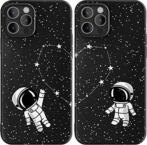 Cavka Passende Handyhülle, kompatibel mit iPhone 16, für Paare, beste Freunde, beste Freunde, BFFs, BF, GF, niedliche Astronauten zum Jahrestag, für Sie und Ihn, Freundin, Freund, Geburtstag,