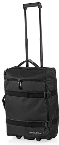 ITACA - Valise Cabine légère et résistante, idéale comme valises de Cabine, valises de Voyage ou Valise Viagem, Design Compact et Fonctionnel, Noir, S, Décontracté