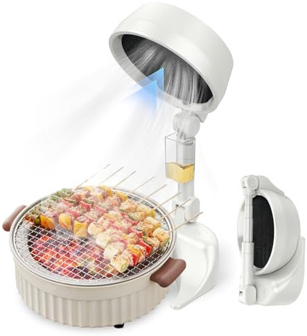 Portable Extractor Fan,Mini Desktop Hood Kitchen Extractor Hood With 3-Speed Exhaust Fan,Detachable Filter & Oil Collection Cup Kitchen Vent for Apartment, RV, Indoor&Outdoor BBQ
