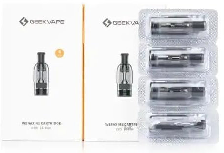 Originale Geek*vape Wenax M1 pod 0.8ohm 4 pezzi (14-16W) 2ml + Wenax M1 pod 1.2ohm 4 pezzi (10-13W) 2ml
