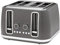 Stripe 4 Slice Toaster - Features: 4 Slice - High-lift Eject - Variable Browning Control - Illuminating Controls - Color: Grey - Weight: 2.23kg - Dimensions: L30 x W27.9 x H19.7cm