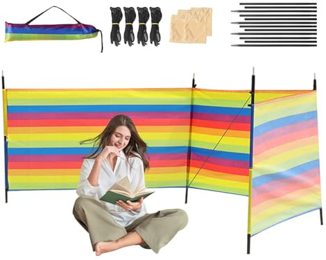Protección contra el Viento para Camping, Barrera de privacidad para Camping, Barrera de protección contra la Intemperie, Poste de energía eólica y de Transporte, Equipo al Aire Libre para