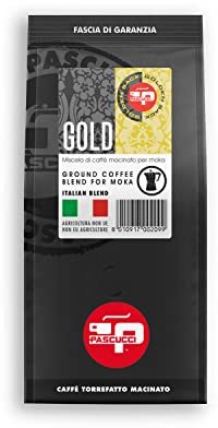 Caffè Pascucci | Caffe macinato Per Moka Caffettiera Caffettiera Napoletana Miscela Golden Sack Tostatura Chiara Caffe In Polvere 4x250 g Pacchetto Salva Aroma