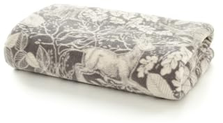 Deyongs Winter Forest Printed Coral Fleece Throw Blanket 180x140cm – Super Soft, Lightweight, Reversible – Pink, Sage, Umber, Ocean, Dark Grey – 100% Polyester – Cozy Sofa or Bed Blanket [Dark Grey]