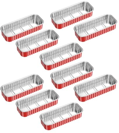 Luxshiny Aluminium Backformen 10 Stück Einwegpfannen aus Alufolie für Grillen Backen und Lebensmittelaufbewahrung