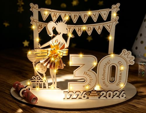 ARTREE Geldgeschenke Geburtstag 30 Geburtstag Geschenk Mädchen, Geldgeschenk Geburtstag Holz Schild Gästebuch, 30. Geburtstag Mädchen