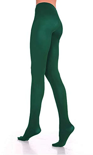 Lady Sofia Soft Microfiber Opaque Tights 100 Denier (S, Dark Green)