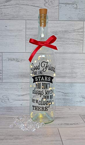 Friends Gift Light Up Decorative Wine Bottle Good Friends Are Like Stars