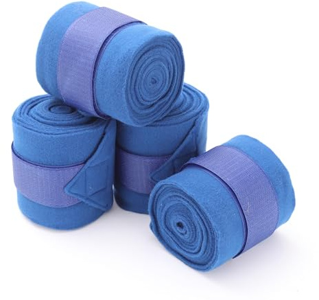 Merauno Polar Fleece Bandagen Fleece Dressage PoloTrainingsverband Satz von 4 2 Farben Wahl Black & Blue (Blue)