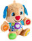 Fisher-Price Lernspaß-Hündchen mit drei Stufen | sprechendes Kuscheltier mit Musik als Kinderspielzeug und Baby Spielzeug | Interaktiver Teddybär, Version: UK-Englisch , FPM43