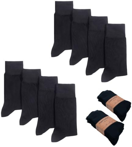 FOOTNOTE 8 Paar Atmungsaktive Bambus Socken Herren Damen (DE/NL/SE/PL, Numerisch, 39, 42, Regular, Regular, Schwarz)