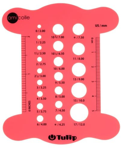 Tulip AC-056E Knitting Needle Gauge, Gemischt, Pink, Einheitsgröße