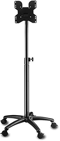 TV Ständer Tragbarer Mobiler Rädern, Höhenverstellbarer Rollwagen Für 14 - 37 -Flachbild-LCD-LED-Bildschirme - Schwarz (Color : Black)