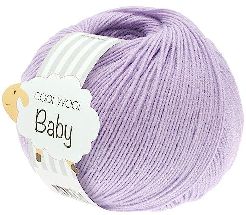 LANA GROSSA Cool Wool Baby | 100% Schurwolle Merino, filzfrei | Handstrickgarn aus 100% Schurwolle (Merino) | 50g Wolle zum Stricken & Häkeln | 220m Garn FB 268