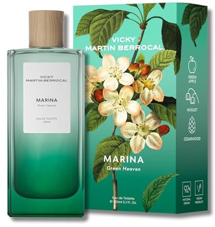 VICKY MARTÍN BERROCAL Eau de Toilette, Damenparfüm, blumiger fruchtiger Duft mit grünem Apfel und Muguet, 92% natürlicher Herkunft, vegan, 150 ml