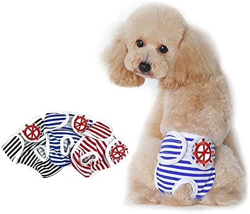PETLESO Hundewindeln 3pcs Läufigkeitshose für Hündinnen Waschbare Hunde Schutzhöschen Inkontinenz Windeln für Hund-M